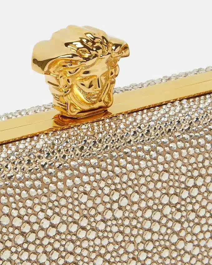 La Medusa Embellished Satin Clutch La Medusa Embellished Satin Clutch