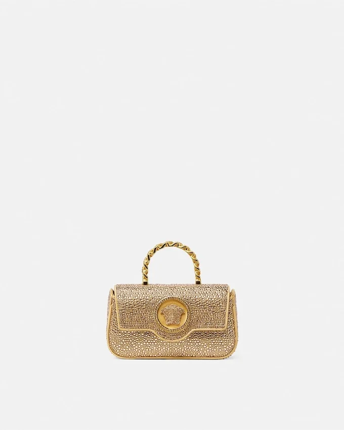 La Medusa Embellished Satin Mini Bag La Medusa Embellished Satin Mini Bag