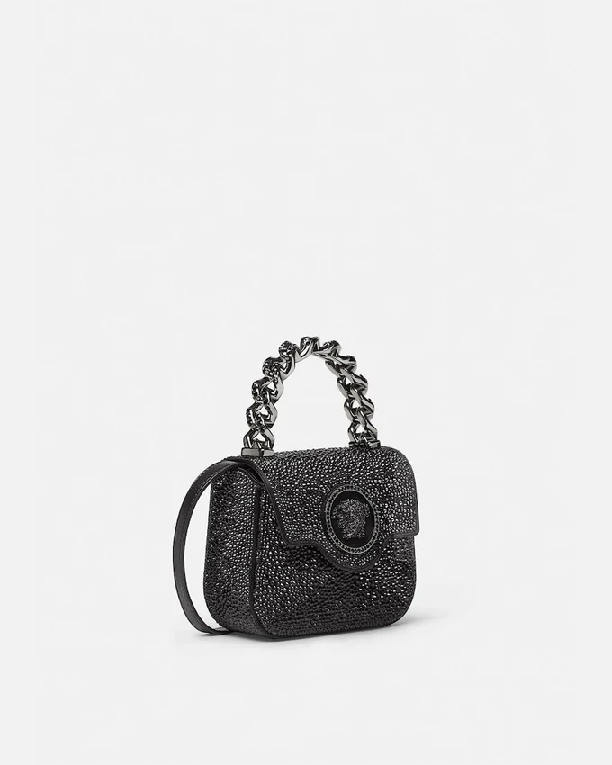 La Medusa Embellished Satin Mini Bag La Medusa Embellished Satin Mini Bag