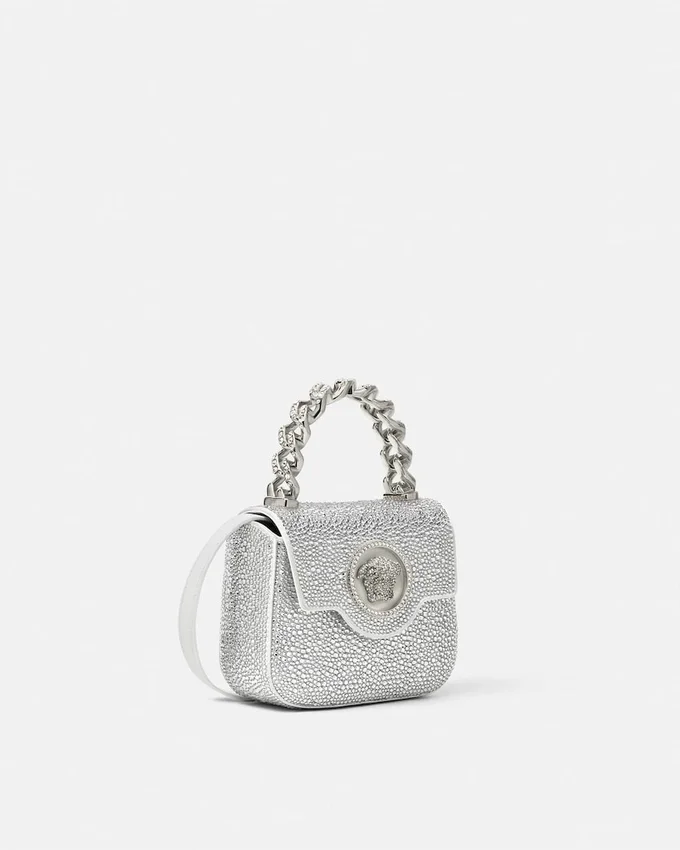 La Medusa Embellished Satin Mini Bag La Medusa Embellished Satin Mini Bag