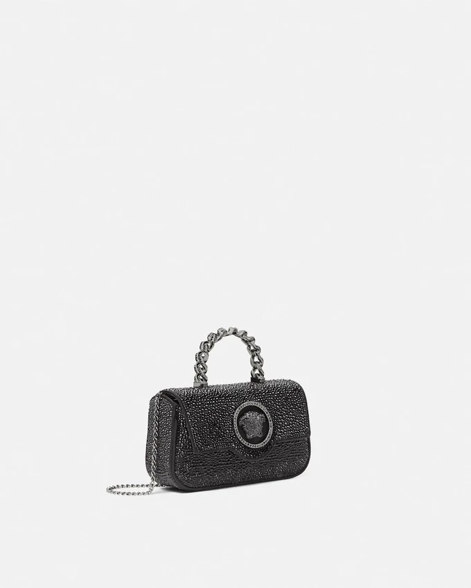 La Medusa Embellished Satin Mini Bag La Medusa Embellished Satin Mini Bag