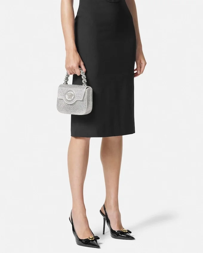 La Medusa Embellished Satin Mini Bag La Medusa Embellished Satin Mini Bag