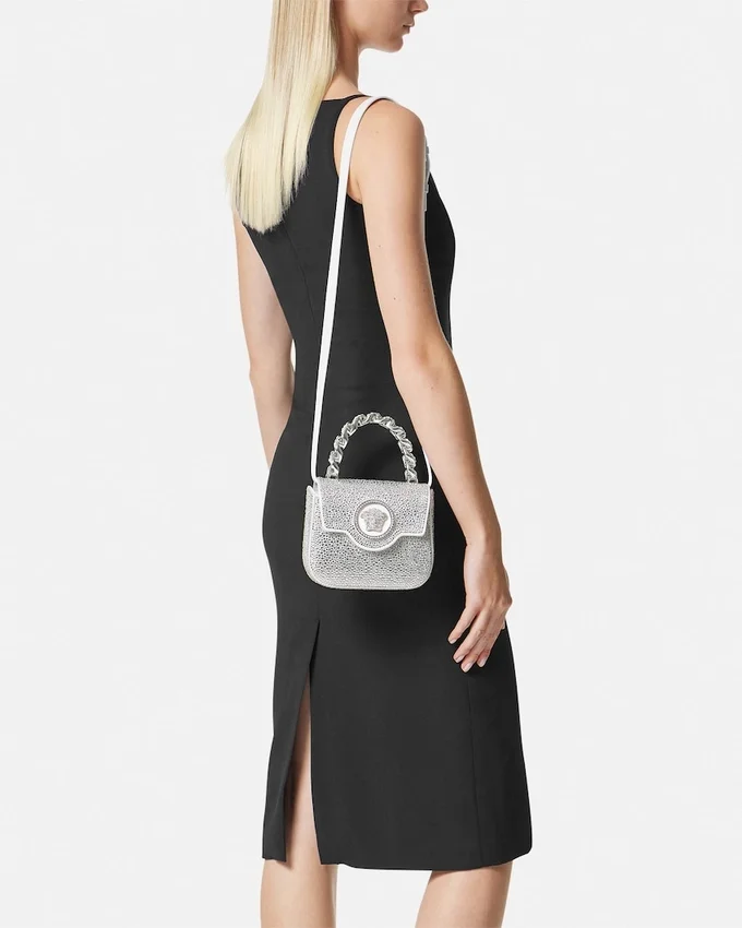 La Medusa Embellished Satin Mini Bag La Medusa Embellished Satin Mini Bag