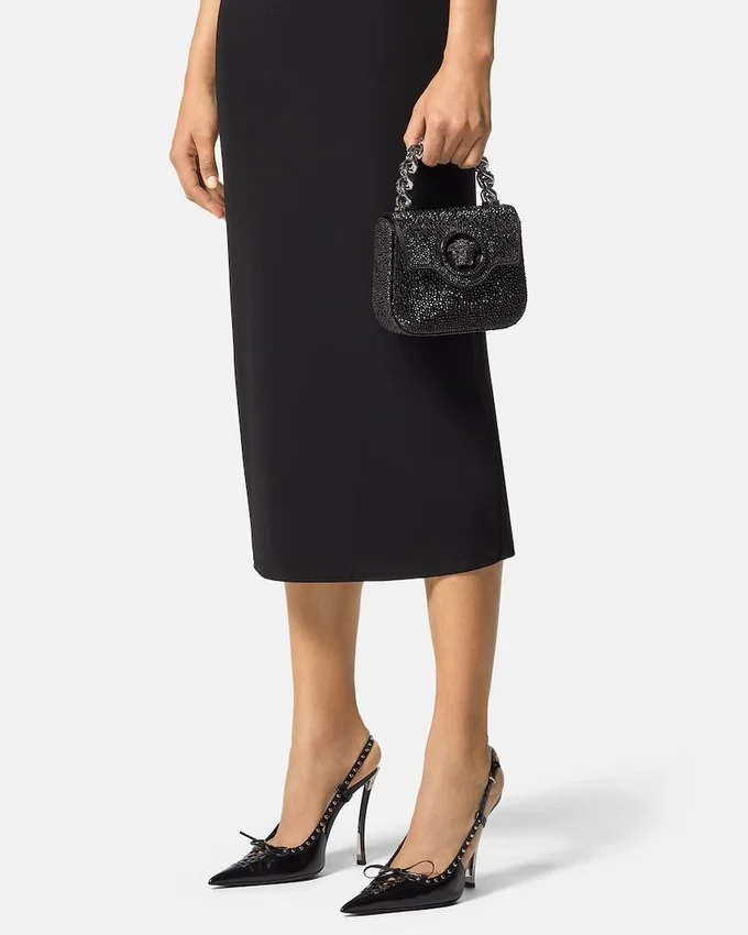 La Medusa Embellished Satin Mini Bag La Medusa Embellished Satin Mini Bag