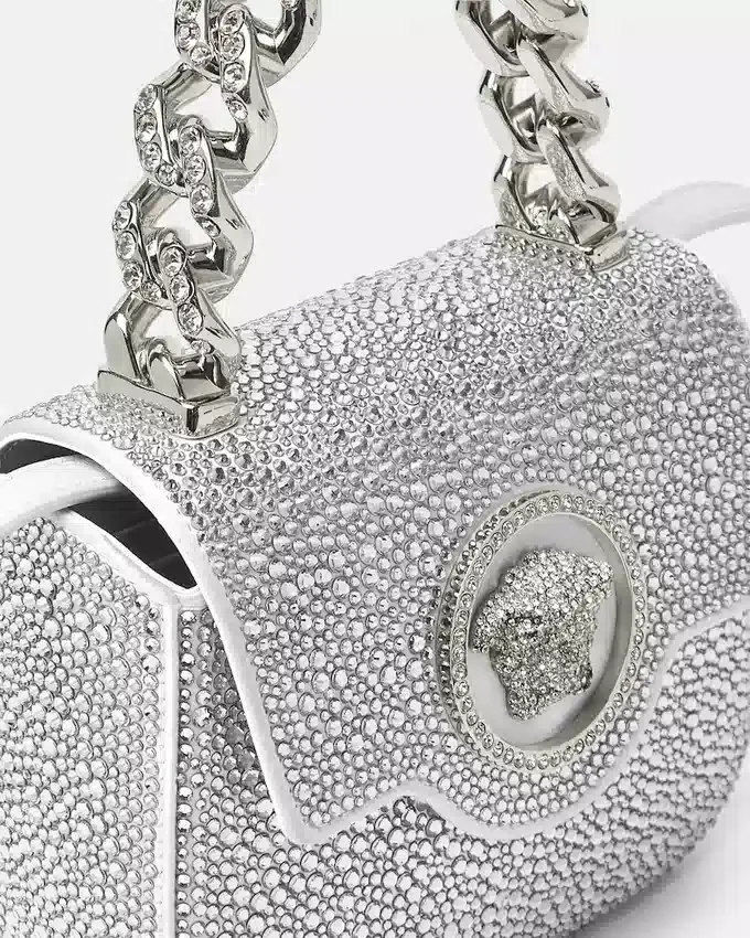 La Medusa Embellished Satin Mini Bag La Medusa Embellished Satin Mini Bag
