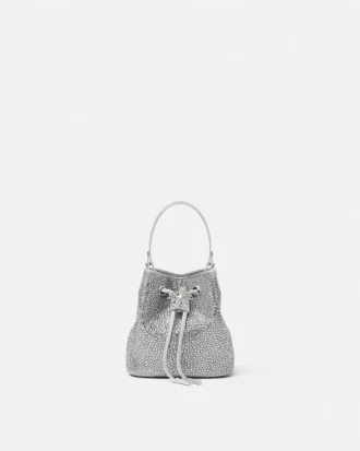La Medusa Embellished Satin Mini Bucket Bag La Medusa Embellished Satin Mini Bucket Bag