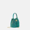 La Medusa Embellished Satin Mini Bucket Bag La Medusa Embellished Satin Mini Bucket Bag