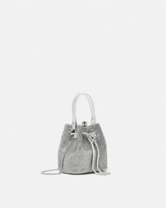 La Medusa Embellished Satin Mini Bucket Bag La Medusa Embellished Satin Mini Bucket Bag