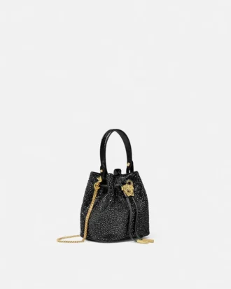 La Medusa Embellished Satin Mini Bucket Bag La Medusa Embellished Satin Mini Bucket Bag