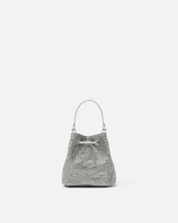 La Medusa Embellished Satin Mini Bucket Bag La Medusa Embellished Satin Mini Bucket Bag