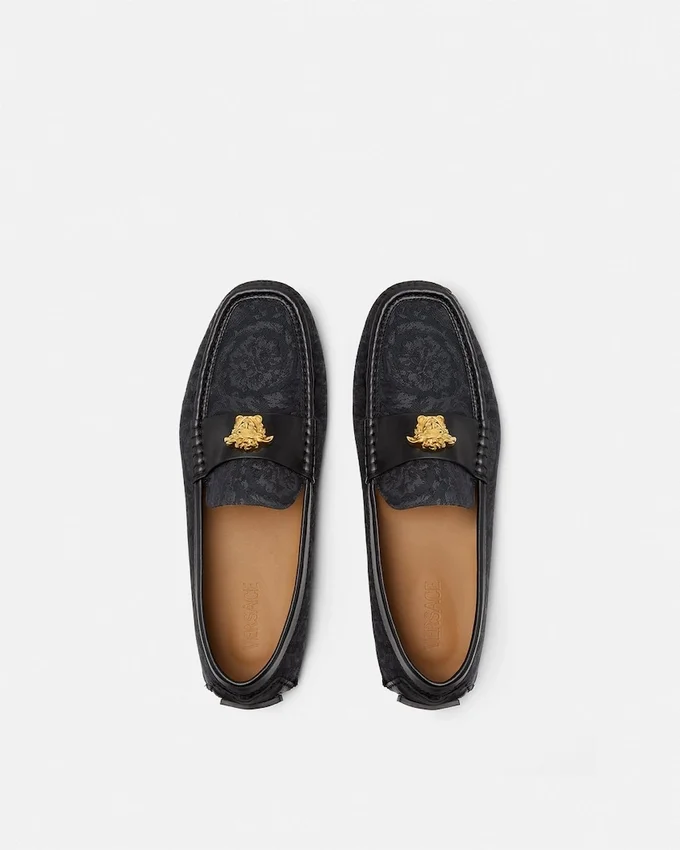 La Medusa Jacquard Canvas Driver Shoes La Medusa Jacquard Canvas Driver Shoes