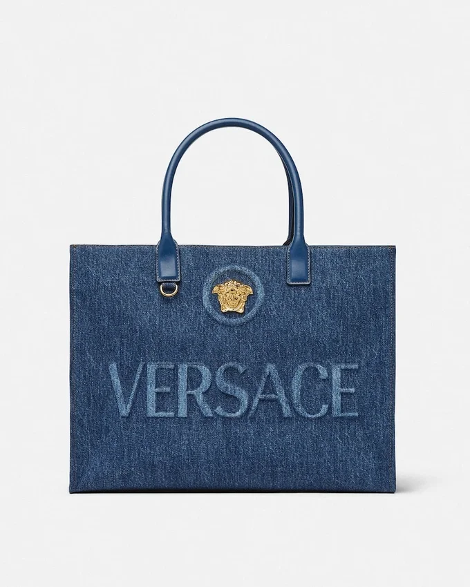 La Medusa Large Denim Tote La Medusa Large Denim Tote