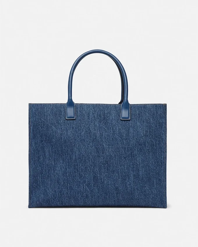 La Medusa Large Denim Tote La Medusa Large Denim Tote