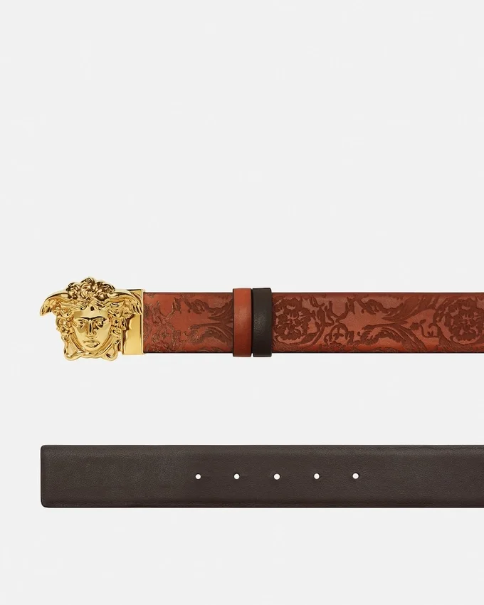 La Medusa Leather Reversible Belt 4 cm La Medusa Leather Reversible Belt 4 cm