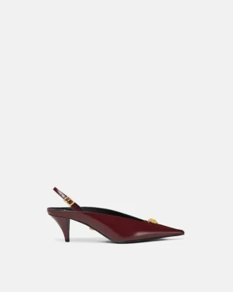 La Medusa Leather Slingbacks 55 mm