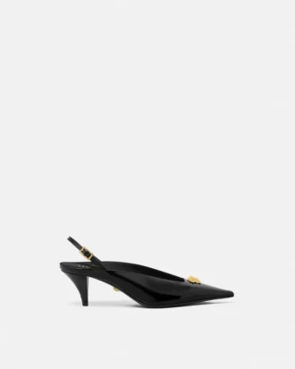 La Medusa Leather Slingbacks 55 mm