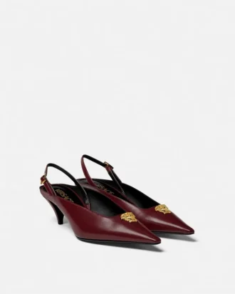 La Medusa Leather Slingbacks 55 mm
