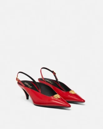 La Medusa Leather Slingbacks 55 mm