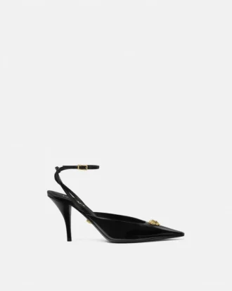 La Medusa Leather Slingbacks 85 mm