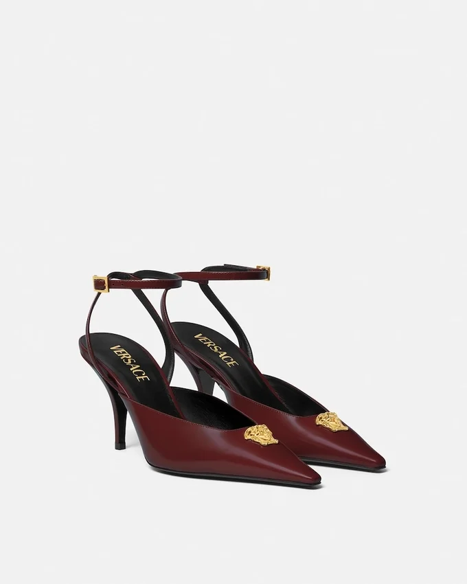 La Medusa Leather Slingbacks 85 mm La Medusa Leather Slingbacks 85 mm