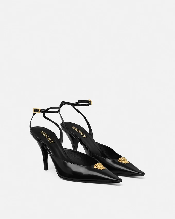 La Medusa Leather Slingbacks 85 mm La Medusa Leather Slingbacks 85 mm