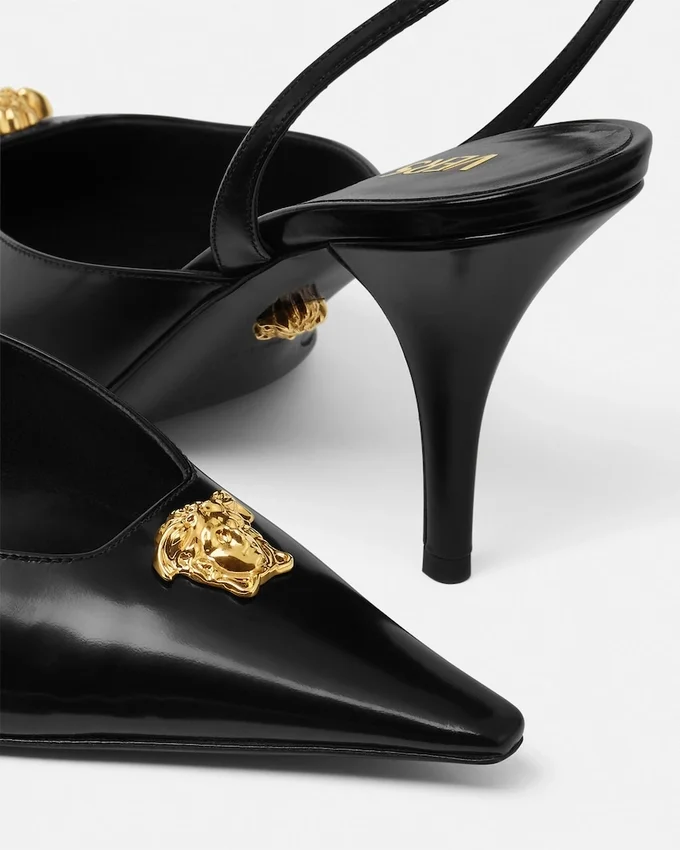 La Medusa Leather Slingbacks 85 mm La Medusa Leather Slingbacks 85 mm