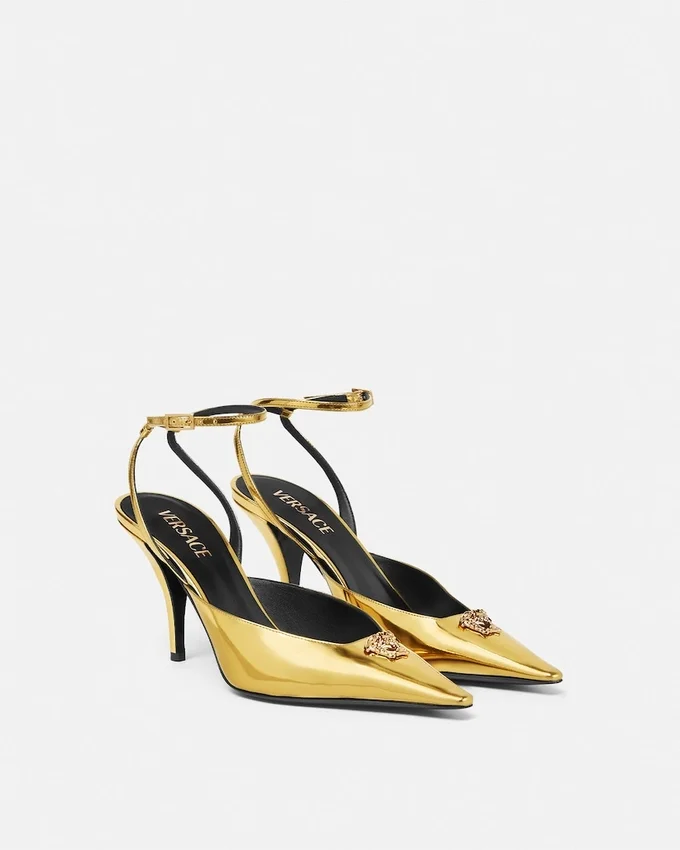 La Medusa Metallic Slingback Pumps 85 mm La Medusa Metallic Slingback Pumps 85 mm