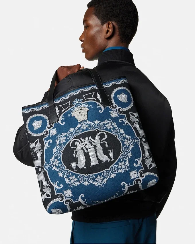 La Medusa Printed Canvas Tote La Medusa Printed Canvas Tote