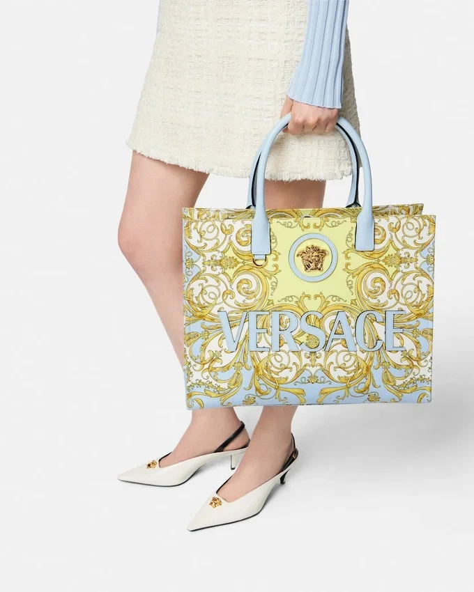 La Medusa Printed Large Canvas Tote La Medusa Printed Large Canvas Tote