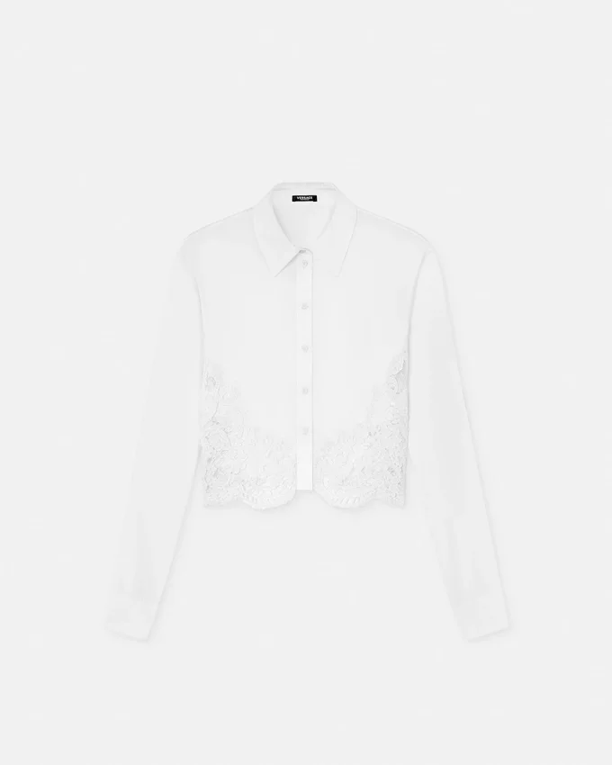 Lace-Trim Cotton-Poplin Shirt Lace-Trim Cotton-Poplin Shirt