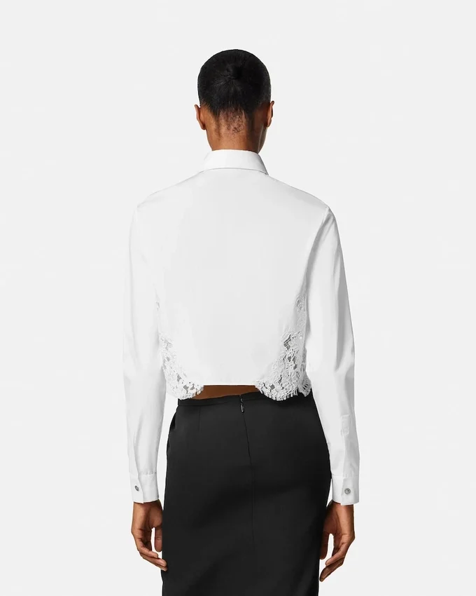 Lace-Trim Cotton-Poplin Shirt Lace-Trim Cotton-Poplin Shirt