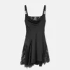 Lace-Trim Satin Mini Dress Lace-Trim Satin Mini Dress
