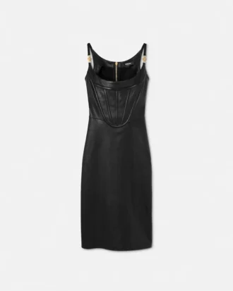 Leather Corset Midi Dress
