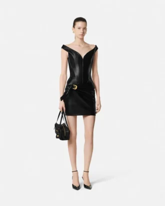 Leather Corset Mini Dress