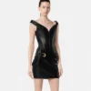 Leather Corset Mini Dress Leather Corset Mini Dress