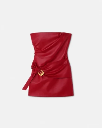 Leather Strapless Mini Dress