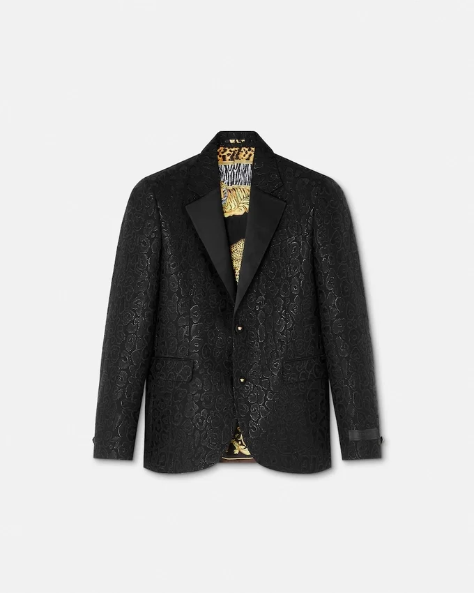 Leopard Jacquard Single-Breasted Blazer Leopard Jacquard Single-Breasted Blazer