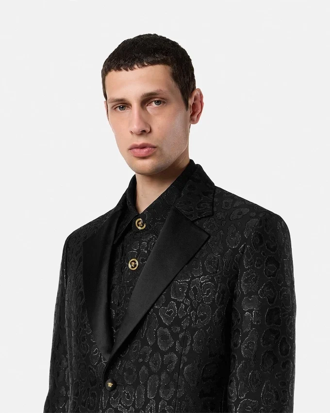 Leopard Jacquard Single-Breasted Blazer Leopard Jacquard Single-Breasted Blazer