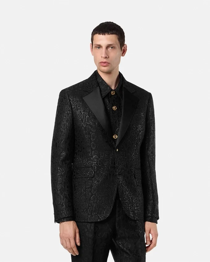 Leopard Jacquard Single-Breasted Blazer Leopard Jacquard Single-Breasted Blazer