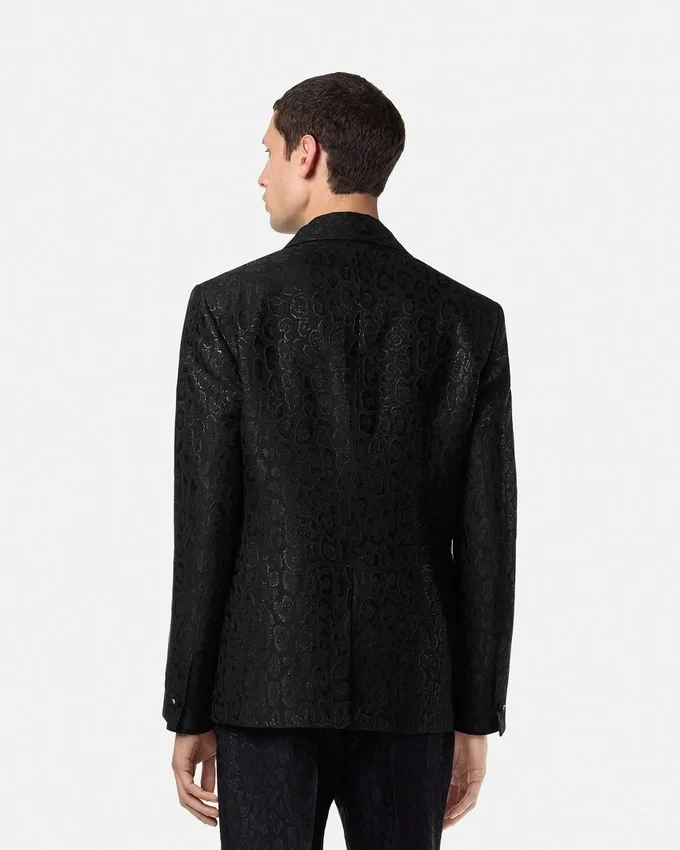 Leopard Jacquard Single-Breasted Blazer Leopard Jacquard Single-Breasted Blazer