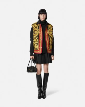 Logo Knit Long Turtleneck Sweater