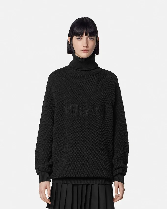 Logo Knit Long Turtleneck Sweater Logo Knit Long Turtleneck Sweater