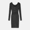 Lurex-Blend Ribbed Knit Midi Dress Lurex-Blend Ribbed Knit Midi Dress