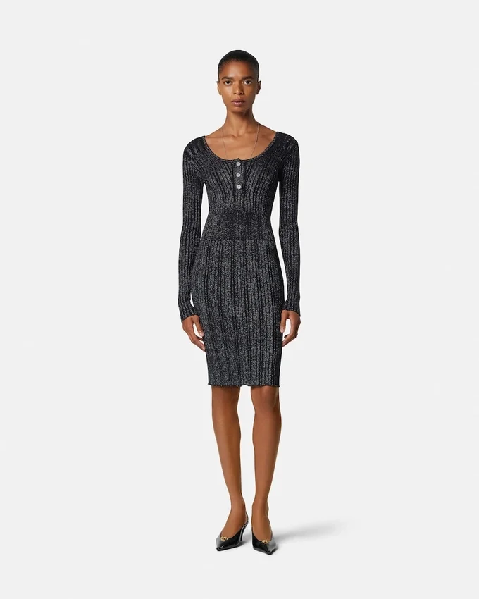 Lurex-Blend Ribbed Knit Midi Dress Lurex-Blend Ribbed Knit Midi Dress