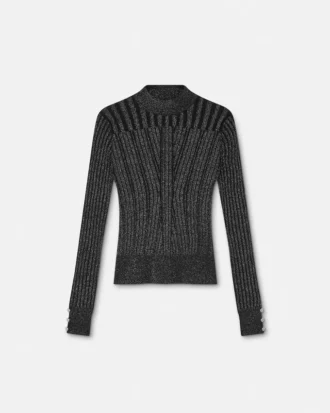 Lurex-Blend Ribbed Knit Top