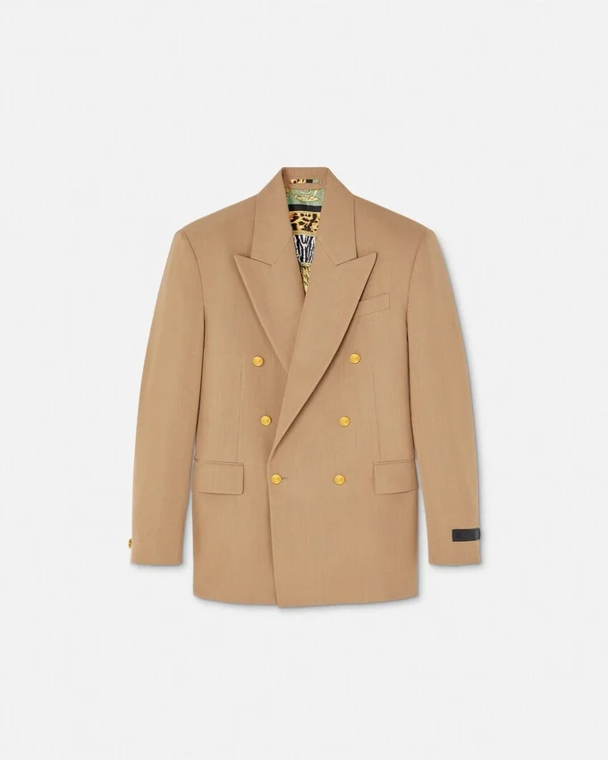Mélange Wool Double-Breasted Blazer Mélange Wool Double-Breasted Blazer