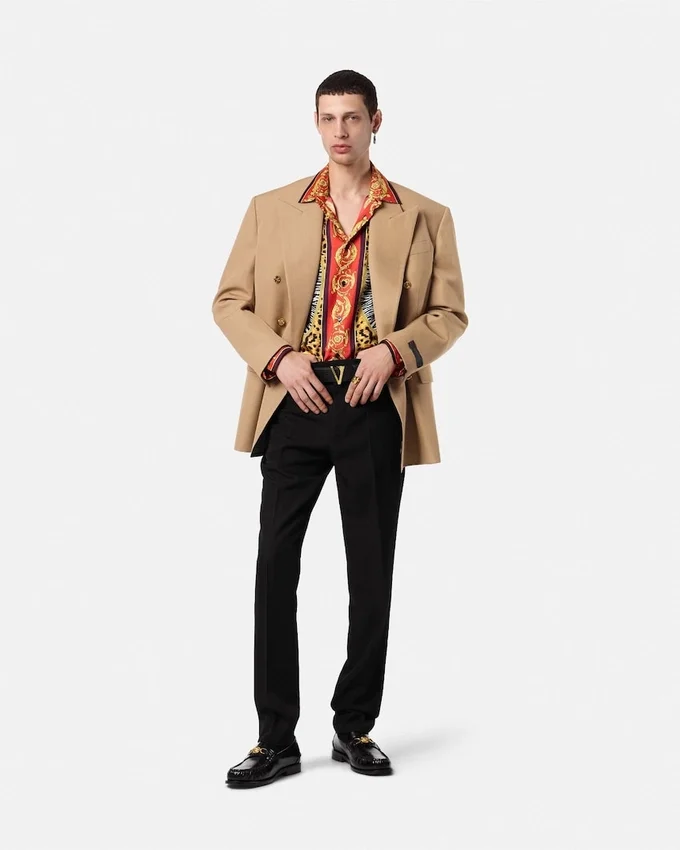 Mélange Wool Double-Breasted Blazer Mélange Wool Double-Breasted Blazer