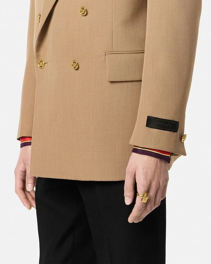 Mélange Wool Double-Breasted Blazer Mélange Wool Double-Breasted Blazer