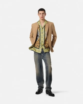 M&eacute;lange Wool Single-Breasted Blazer