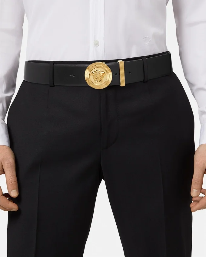 Medusa Biggie Leather Belt 4 cm Medusa Biggie Leather Belt 4 cm